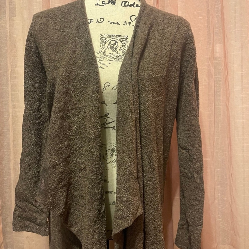 Barefoot Dreams Cascade Cardigan Bamboo Chic Lite S/M Style 436 Brown